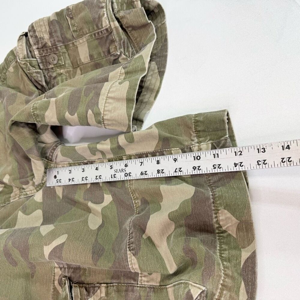 Y2k Vintage No Boundaries Short Mens 38 Green Mid Rise Camouflage Cargo Cotton - Picture 7 of 10